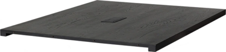 Tillægsplade WOOOD Tablo Lungo - sort asketræ 150Ã120Ã5 cm med strømstik/USB